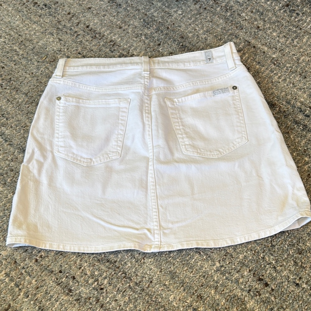 Seven7 White Denim Mini Skirt